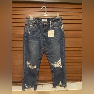 Lovervet Women's High Rise Distressed Jeans - Blue